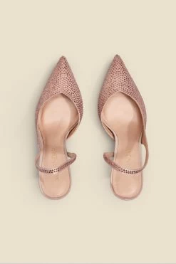 Emelia Champagne Gold Hot Fix Slingback Court -Trendora Shop web 2303 box s23fw033cm0002 c