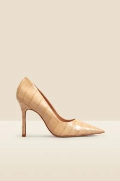Catalina Nude Croc Leather Court Shoes -Trendora Shop web 2303 box s23fw035nl0002 a