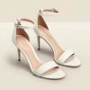 Nia Ivory Croc Leather Barely There High Heel Sandal