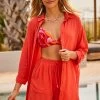 Coral Longline Beach Shirt