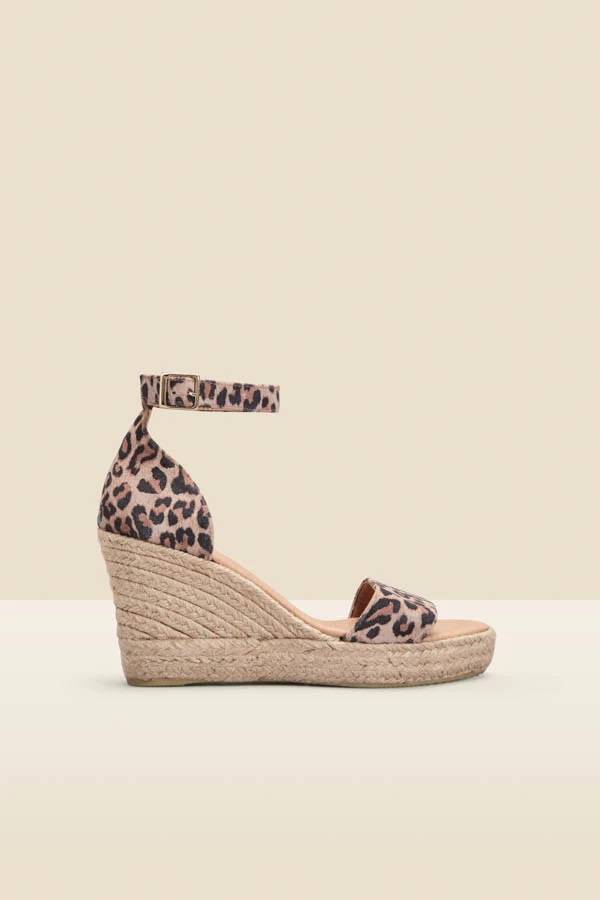 Mila Leopard Print Suede Ankle Strap High Wedge Espadrille 1 Mila Leopard Print Suede Ankle Strap High Wedge Espadrille