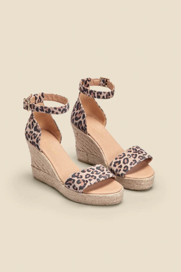 Mila Leopard Print Suede Ankle Strap High Wedge Espadrille 2 Mila Leopard Print Suede Ankle Strap High Wedge Espadrille - Image 2