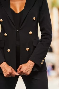 Black Military Blazer Jacket -Trendora Shop web 2307 06 s23bw023bk0001 s23ow037bk0001 06 396