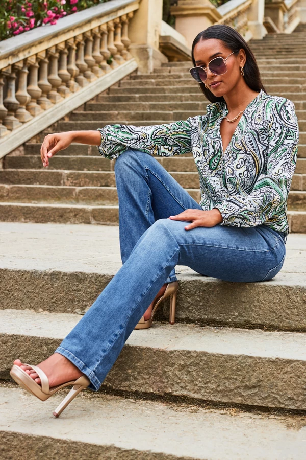 Mid Blue Mid Rise Bootcut Jeans 1 Mid Blue Mid Rise Bootcut Jeans