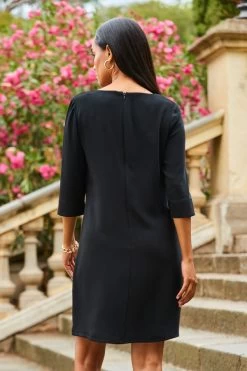 Black Chain Lace Up Shift Dress -Trendora Shop web 2307 60 s23dw205bk0001 60 305