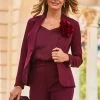 Wine Shawl Collar Blazer