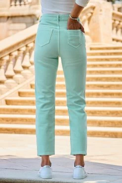 Mint Green Cropped Straight Leg Jeans 10 Mint Green Cropped Straight Leg Jeans -Trendora Shop web 2307 76 s22bd021gn0026 76 112
