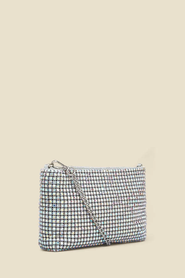 Silver Rhinestone Clutch Bag 2 Silver Rhinestone Clutch Bag - Image 2