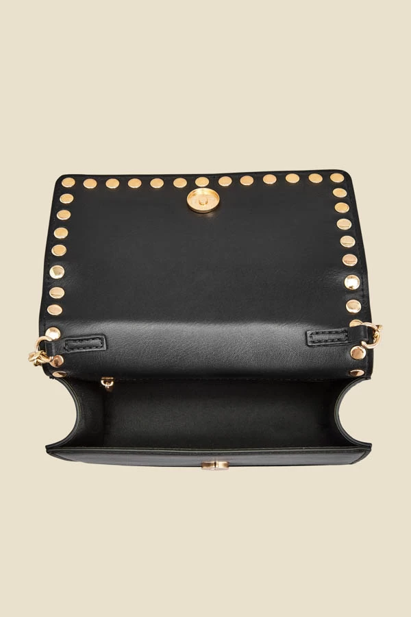 Black Stud Detail Clutch Bag With Detachable Strap 5 Black Stud Detail Clutch Bag With Detachable Strap - Image 5