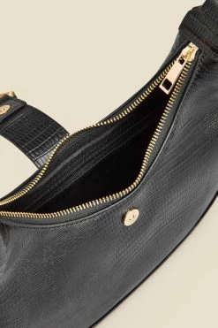 Black Snake Hoop Clasp Scoop Longline Shoulder Bag 10 Black Snake Hoop Clasp Scoop Longline Shoulder Bag -Trendora Shop web 2307 box a23ac012bk0001 d