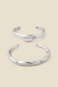 Silver Set Of Two Bangle Bracelets -Trendora Shop web 2307 box a23ac024mc0005 b rc