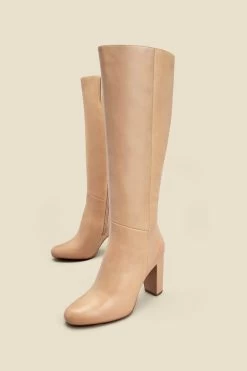 Blake Taupe Leather Knee High Boot -Trendora Shop web 2307 box a23fw004bn0003 a
