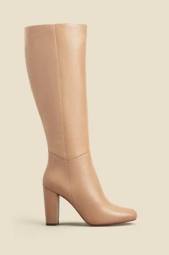 Blake Taupe Leather Knee High Boot