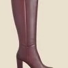 Blake Burgundy Leather Zip Knee High Boot