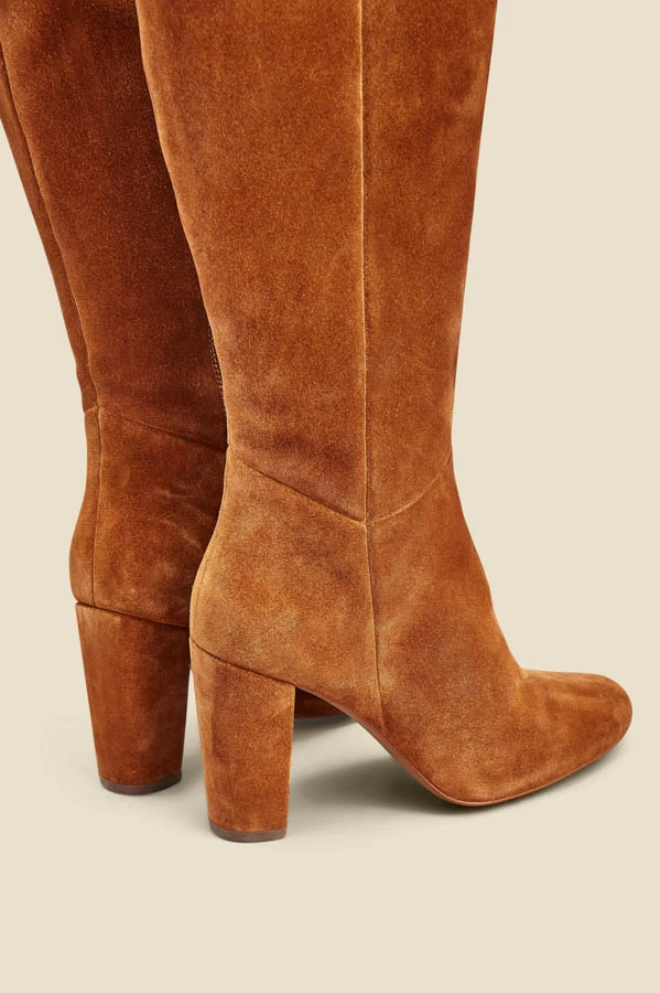 Blake Tan Suede Zip Knee High Boot 4 Blake Tan Suede Zip Knee High Boot - Image 4