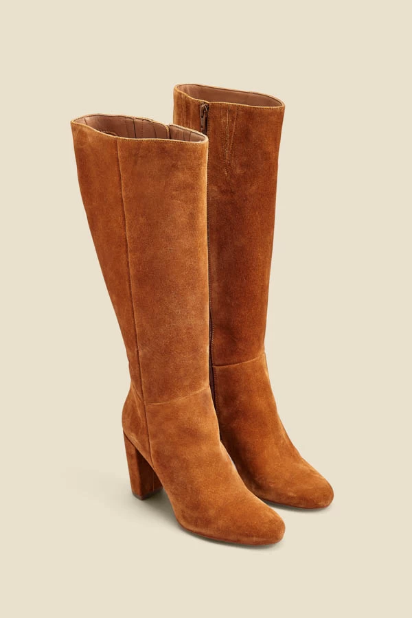 Blake Tan Suede Zip Knee High Boot 2 Blake Tan Suede Zip Knee High Boot - Image 2