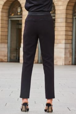 Black Satin Waistband Tuxedo Trousers 12 Black Satin Waistband Tuxedo Trousers -Trendora Shop web 2308 33 a23bw001bk0001 a23ow033bk0001 33 256