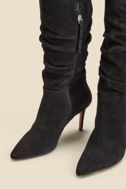 Black Suede Slouch Stiletto Heel Over The Knee High Boot 9 Black Suede Slouch Stiletto Heel Over The Knee High Boot -Trendora Shop web 2308 box a23fw028bk0001 c 1
