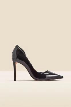 Black Patent Leather Cut Out Detail Stiletto Heel Court Shoes 9 Black Patent Leather Cut Out Detail Stiletto Heel Court Shoes -Trendora Shop web 2308 box a23fw061bk0001 a