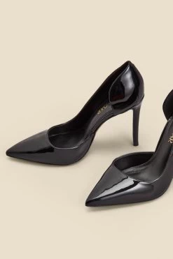 Black Patent Leather Cut Out Detail Stiletto Heel Court Shoes 8 Black Patent Leather Cut Out Detail Stiletto Heel Court Shoes -Trendora Shop web 2308 box a23fw061bk0001 c