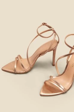 Rose Gold Leather Multi Strap Pointed Toe Stiletto Heel Sandals -Trendora Shop web 2308 box a23fw064rg0001 c 1