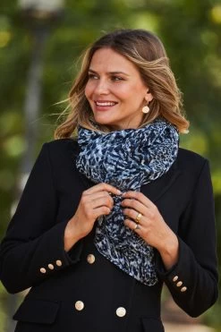 Grey Animal Print Scarf