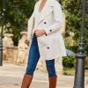 Ecru Luxe Faux Shearling Double Breasted Coat