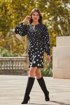 Black Suede Knee High Boot With Gold Heel Detail 9 Black Suede Knee High Boot With Gold Heel Detail -Trendora Shop web 2309 106 s23dw093bksp01 106 015 1