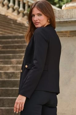 Black Ponte Military Jacket -Trendora Shop web 2309 134 a23oj001bk0001 134 140