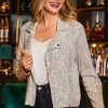 Silver Luxe Sequin Biker Jacket