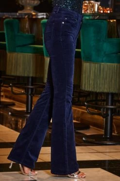 Midnight Blue Velvet Kick Flare Jeans 11 Midnight Blue Velvet Kick Flare Jeans -Trendora Shop web 2309 227 a20tw003bl0001 a22bd009be0028 227 116