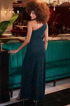 Emerald Green Sparkle One Shoulder Maxi Dress -Trendora Shop web 2309 240 a23dj027gn0001 240 258 rt