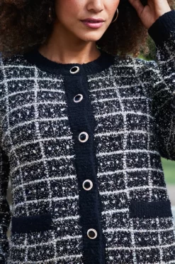 Black & Gold Metallic Fleck Premium Chic Cardigan 9 Black & Gold Metallic Fleck Premium Chic Cardigan -Trendora Shop web 2309 27 a23tk284bk0001 a22bl004bk0001 27 232