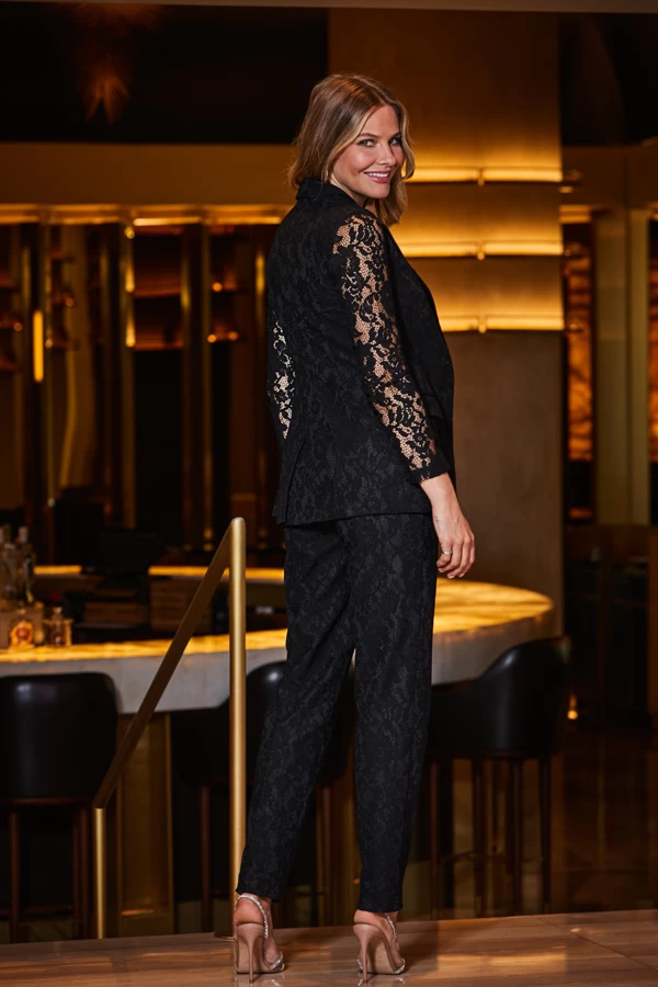 Black Premium Lace Detail Tuxedo Trousers 5 Black Premium Lace Detail Tuxedo Trousers - Image 5