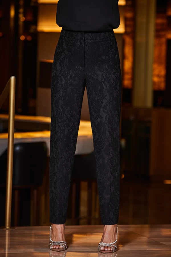 Black Premium Lace Detail Tuxedo Trousers 3 Black Premium Lace Detail Tuxedo Trousers - Image 3