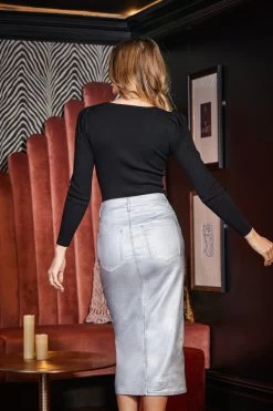 Black Embellished Detail Fine Knit Jumper 6 Black Embellished Detail Fine Knit Jumper -Trendora Shop web 2309 84 a23tk245bk0001 a23sd009mc0005 84 149