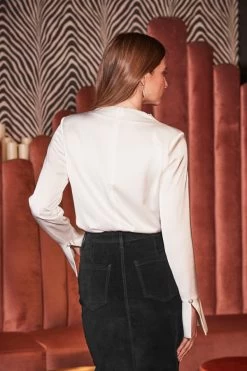 Ivory Satin Cowl Neck Button Detail Blouse 11 Ivory Satin Cowl Neck Button Detail Blouse -Trendora Shop web 2309 98 a23tw082nl0006 a23sd003bk0001 98 192