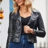 Black Faux Leather Biker Jacket