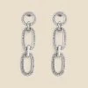 Silver Diamante Chain Link Drop Earrings