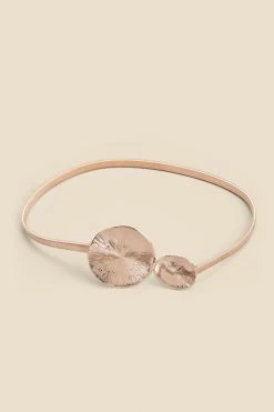 Gold Hammered Round Double Clasp Belt