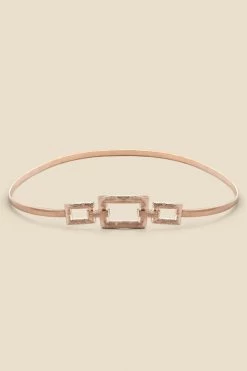 Gold Hammered Square Buckle Belt