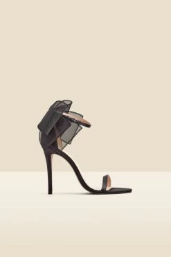 Black Stunning Bow Detail Stiletto Sandal -Trendora Shop web 2311 box a23fw085bk0001 a