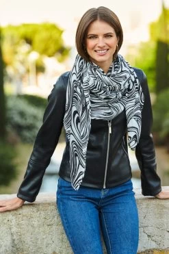 Black & White Marble Print Scarf