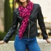Hot Pink & Black Animal Print Scarf