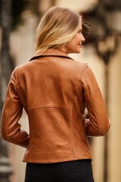 Tan Leather Biker Jacket 10 Tan Leather Biker Jacket -Trendora Shop web 42 sa17or01bn 088