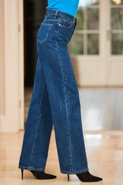 Indigo Blue Wide Leg Jeans -Trendora Shop web 48 s22bd002in002w s23tk624nl0001 099
