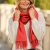 Red Super Soft Wool & Cashmere Blend Scarf