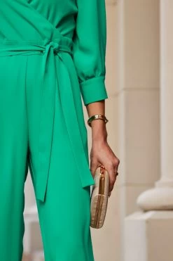 Jade Green Tailored Wrap Front Tie Waist Jumpsuit -Trendora Shop web 68 a22jw006gn0016 117