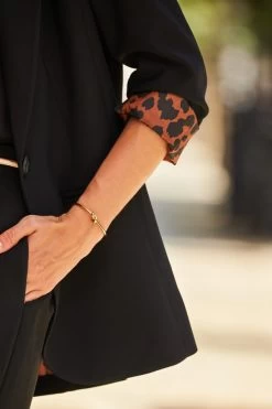 Black Leopard Print Lining Blazer -Trendora Shop web 69 a22bw006bk0001 293 1