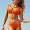 Orange Bar Detail Bikini Top